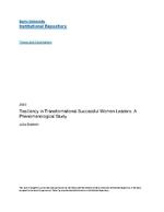 Resiliency in transformational succesful women leaders : a phenomenological study